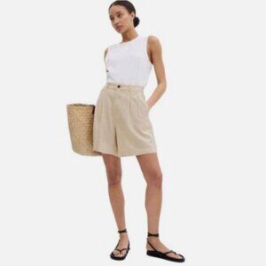 Gap High Rise Pleated Flax Linen Shorts
